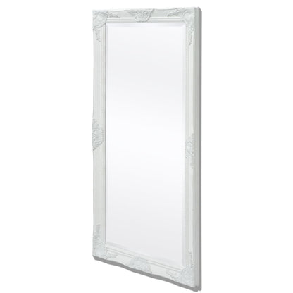 Specchio da Parete Stile Barocco 120x60 cm Bianco