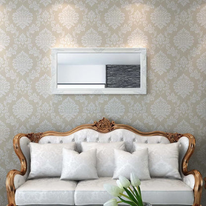 Specchio da Parete Stile Barocco 120x60 cm Bianco