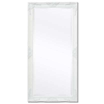 Specchio da Parete Stile Barocco 120x60 cm Bianco