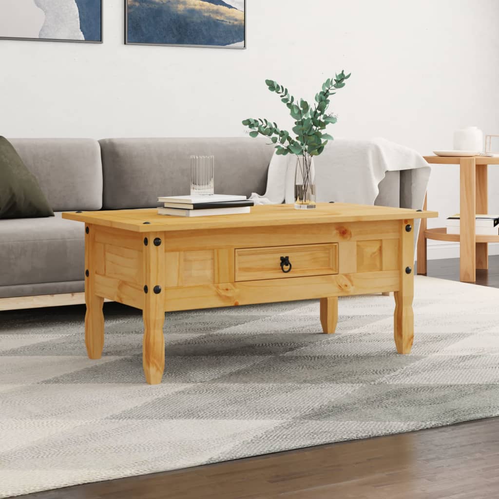 Tavolino da CaffÃ© Legno Pino Messicano Corona Range 100x55x44cm