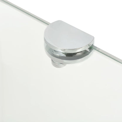 Scaffale Angolare Supporti Cromati in Vetro Trasparente 25x25cm