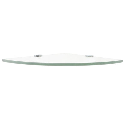Scaffale Angolare Supporti Cromati in Vetro Trasparente 35x35cm