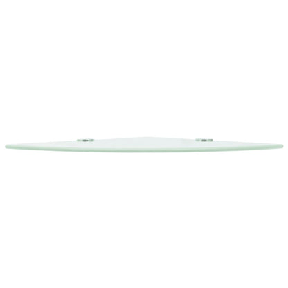 Scaffale Angolare con Supporto in Cristallo Vetro Bianco 35x35 cm