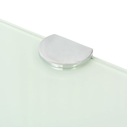 Scaffale Angolare con Supporti Cromati Vetro Bianco 45x45 cm