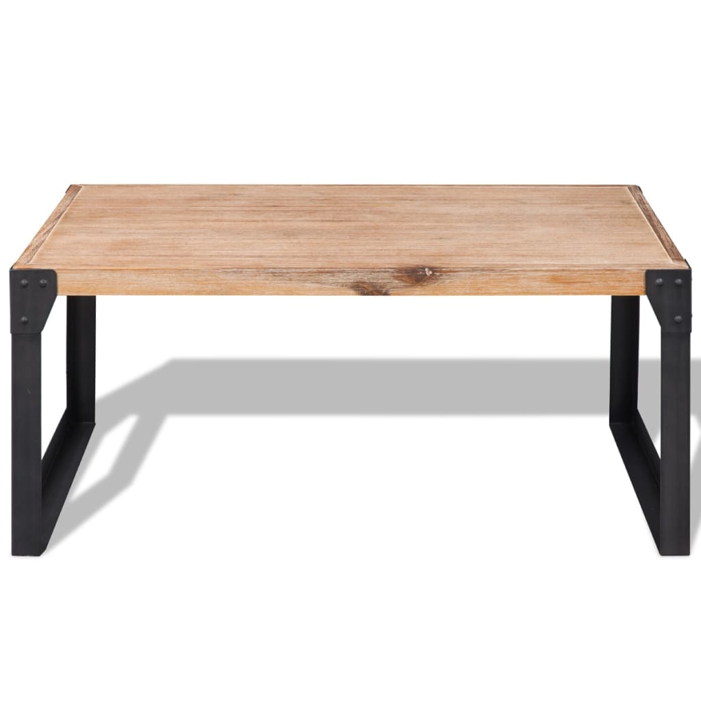 Tavolino da Salotto in Legno Massello di Acacia 100x60x45 cm