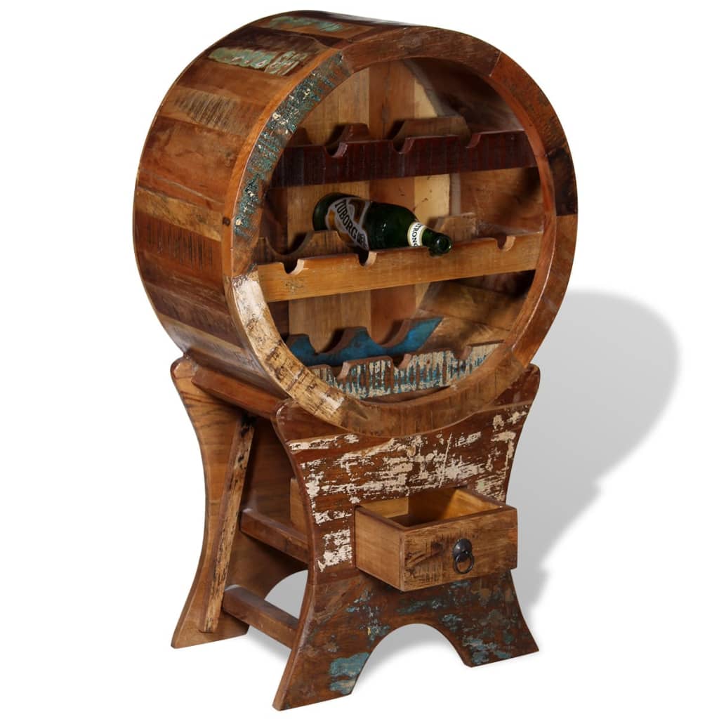 Portavini da 10 Bottiglie in Legno Massello di Recupero