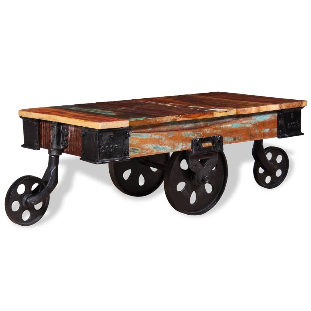 Tavolino da Salotto in Legno di Recupero 90x45x35 cm