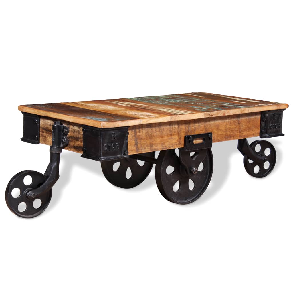 Tavolino da Salotto in Legno di Recupero 90x45x35 cm