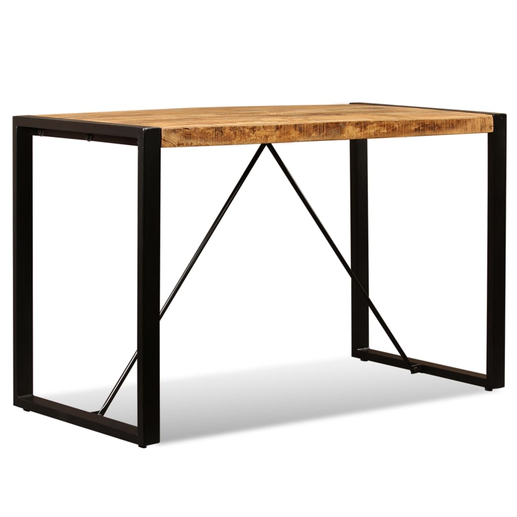 Tavolo da Pranzo in Legno Massello di Mango Grezzo 120 cm