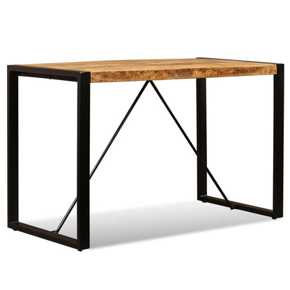 Tavolo da Pranzo in Legno Massello di Mango Grezzo 120 cm