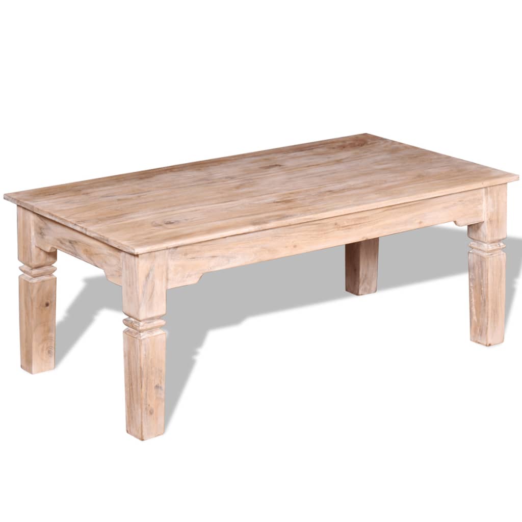 Tavolino da Salotto in Legno Massello di Acacia 110x60x45 cm