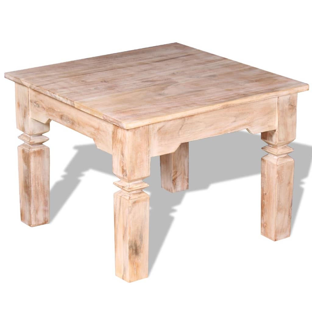 Tavolino da Salotto in Legno Massello di Acacia 60x60x45 cm