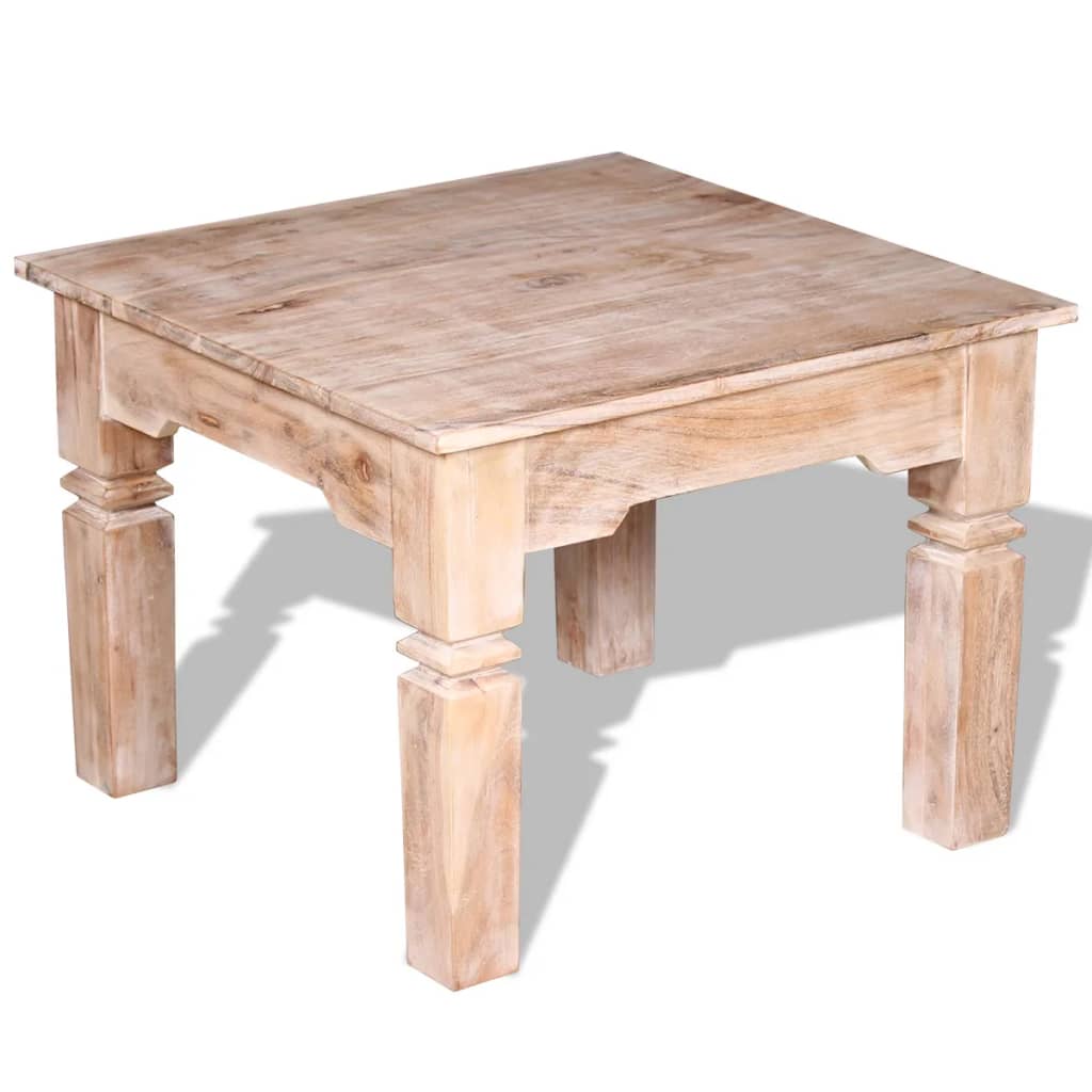 Tavolino da Salotto in Legno Massello di Acacia 60x60x45 cm