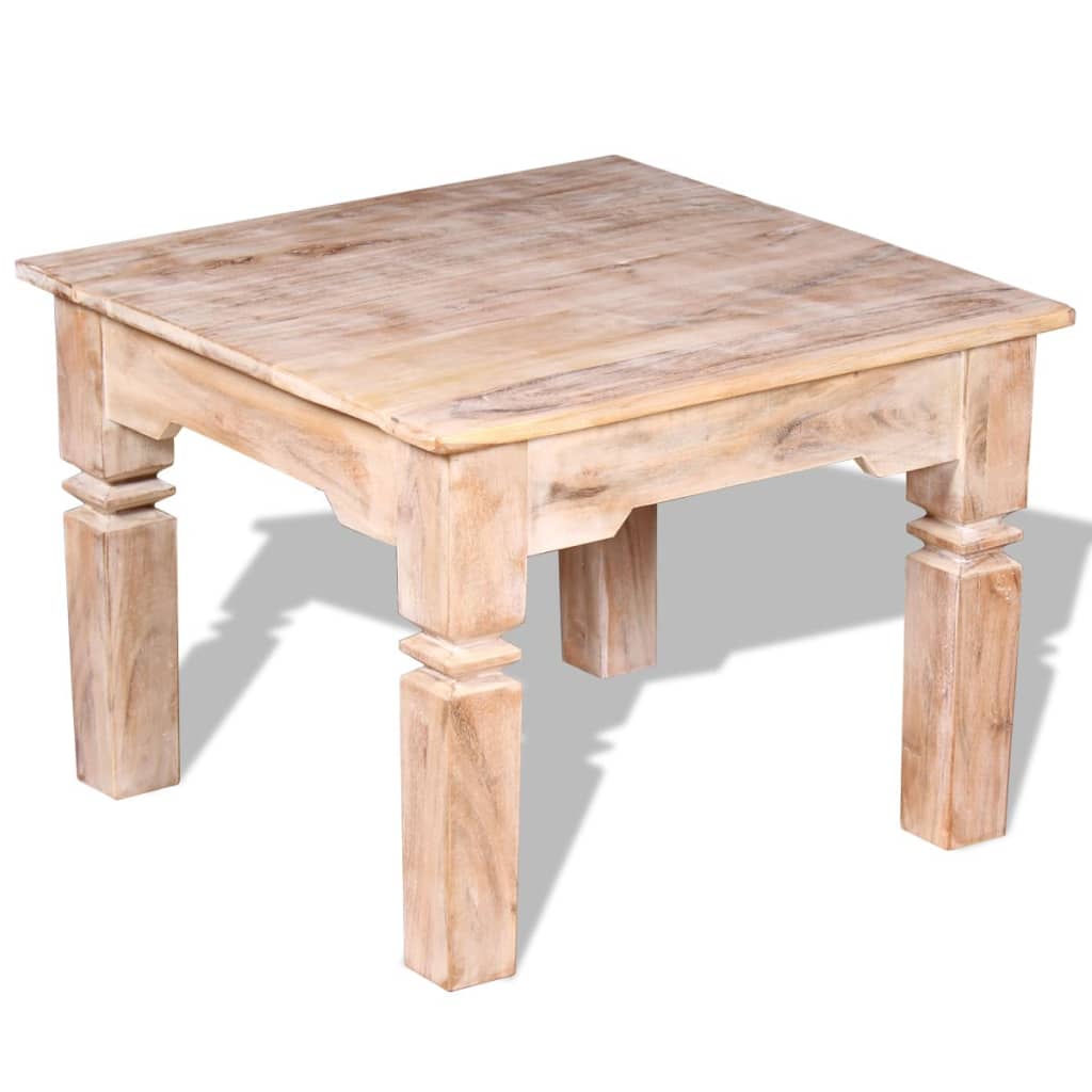 Tavolino da Salotto in Legno Massello di Acacia 60x60x45 cm