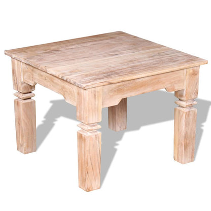Tavolino da Salotto in Legno Massello di Acacia 60x60x45 cm