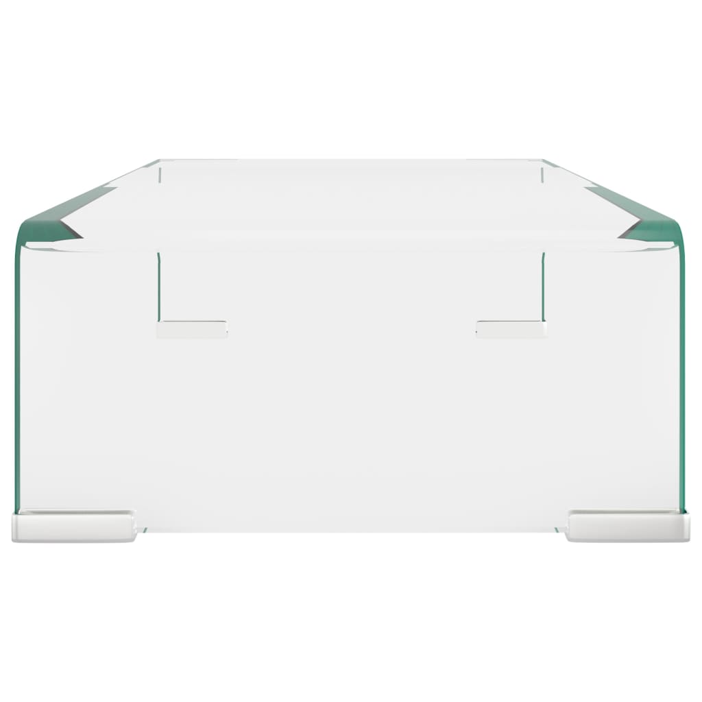 Mobile/Rialzo porta TV in Vetro Bianco 40x25x11 cm