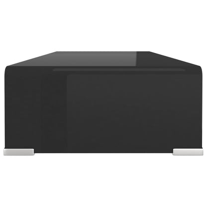 Mobile/Rialzo Porta TV in Vetro Nero 70x30x13 cm