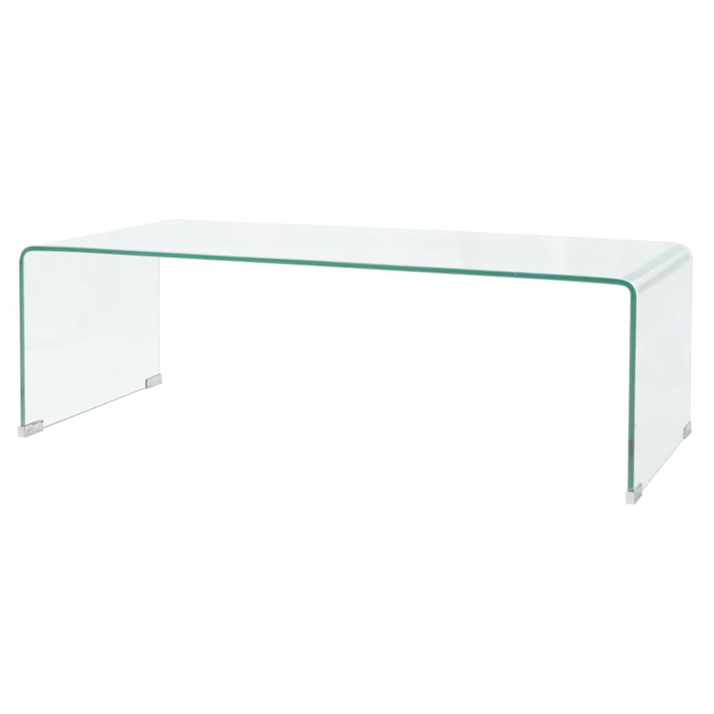 Tavolino da Salotto in Vetro Temperato 98x45x30 cm Trasparente