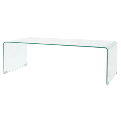 Tavolino da Salotto in Vetro Temperato 98x45x30 cm Trasparente