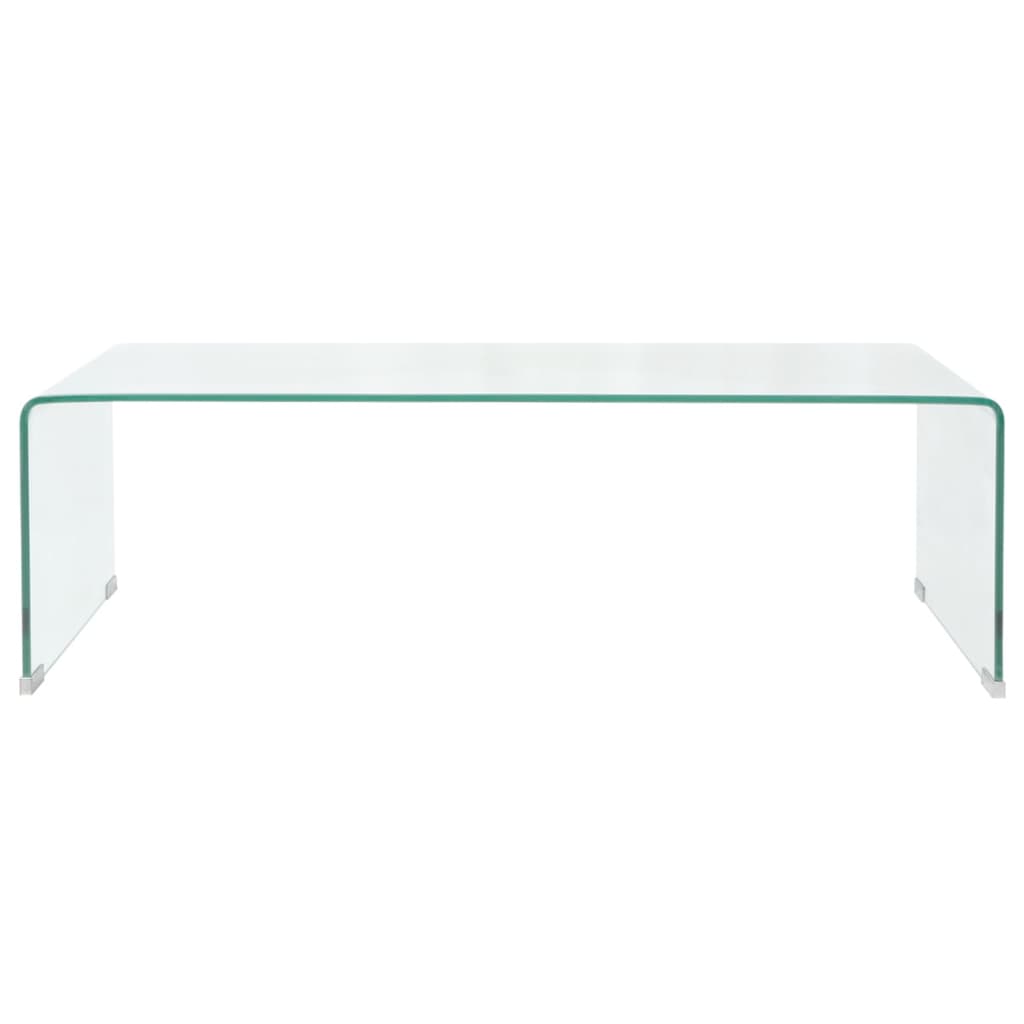 Tavolino da Salotto in Vetro Temperato 98x45x30 cm Trasparente