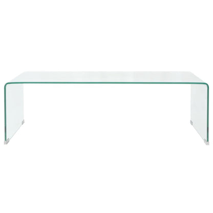 Tavolino da Salotto in Vetro Temperato 98x45x30 cm Trasparente