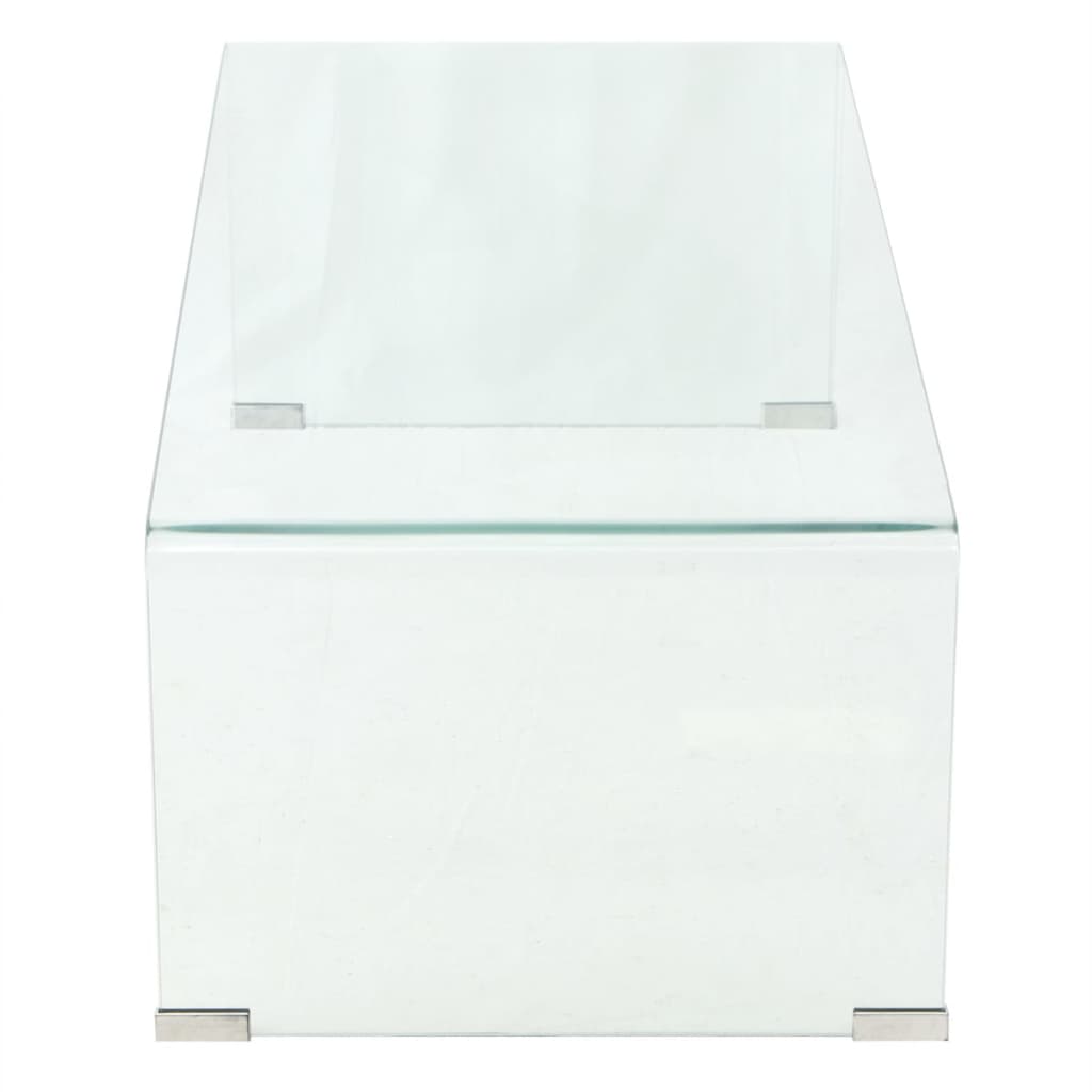 Tavolino da Salotto in Vetro Temperato 98x45x30 cm Trasparente