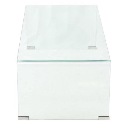 Tavolino da Salotto in Vetro Temperato 98x45x30 cm Trasparente