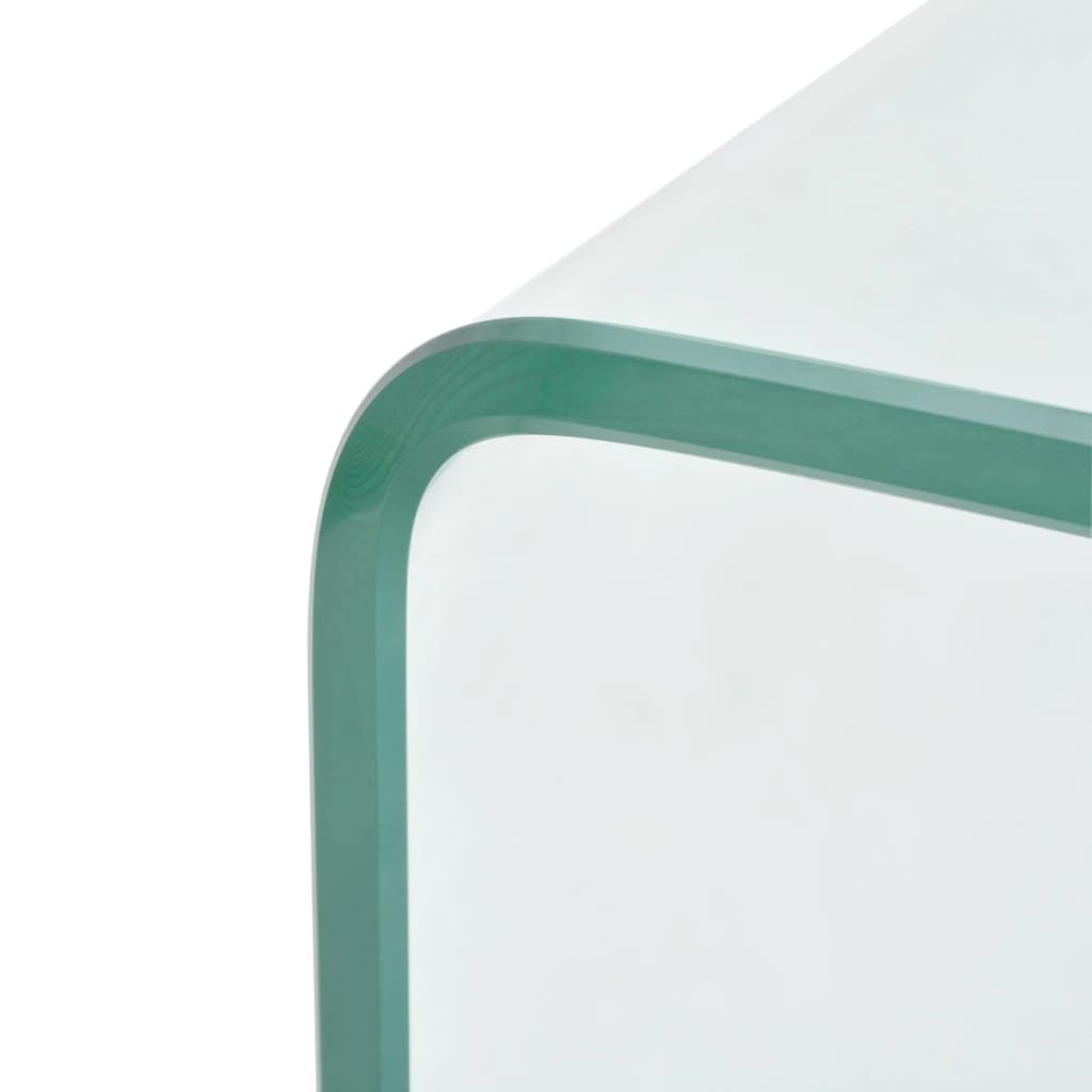 Tavolino da Salotto in Vetro Temperato 98x45x30 cm Trasparente