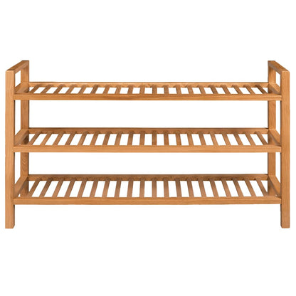 Scarpiera con 3 Ripiani 100x27x60 cm in Massello di Rovere