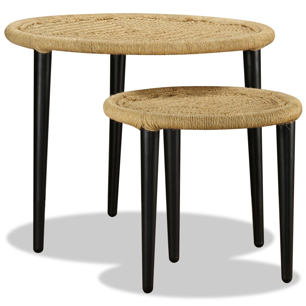 Set Tavolini da Salotto 2 pz in Iuta Naturale