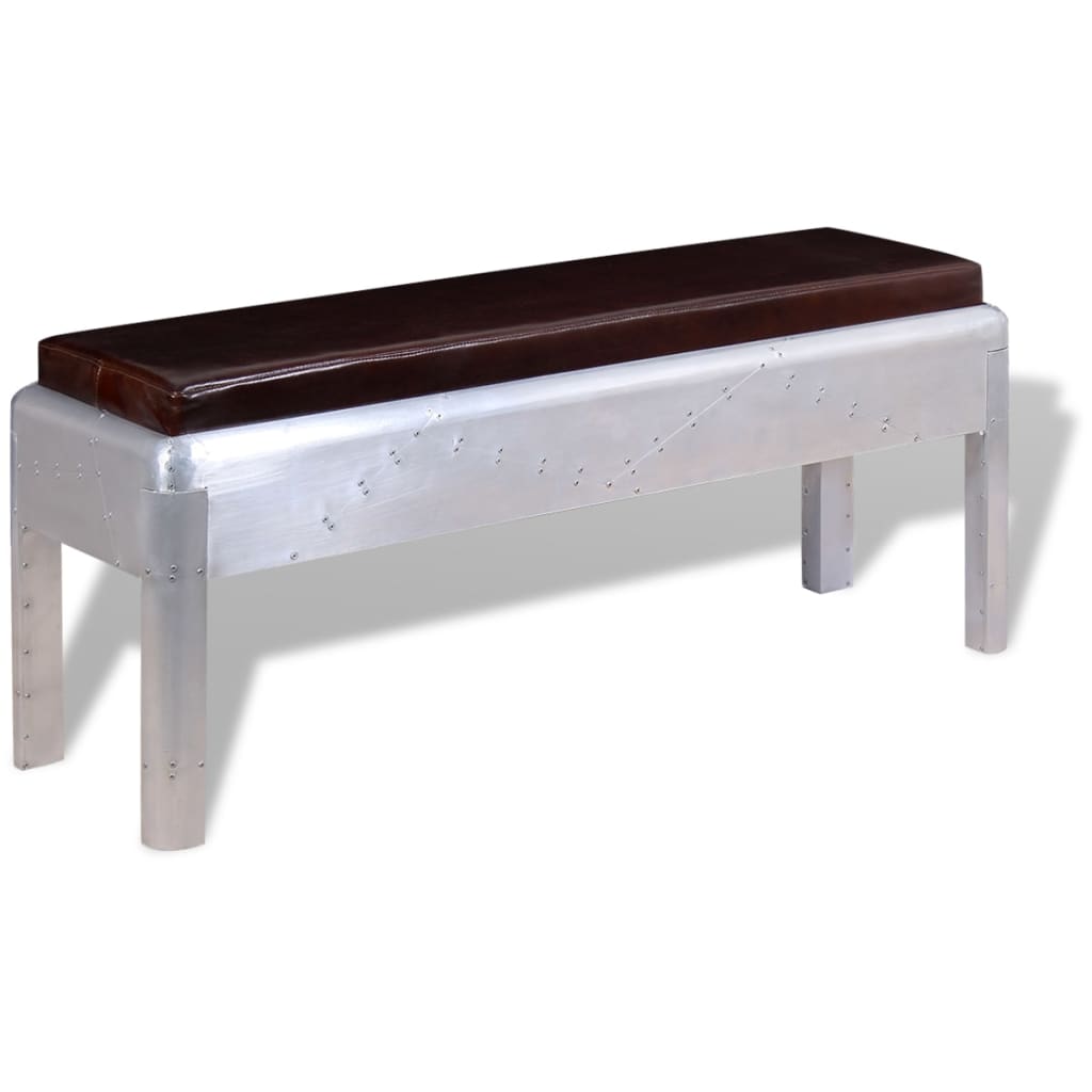 Panca Aviatore in Vera Pelle 110x32x45 cm