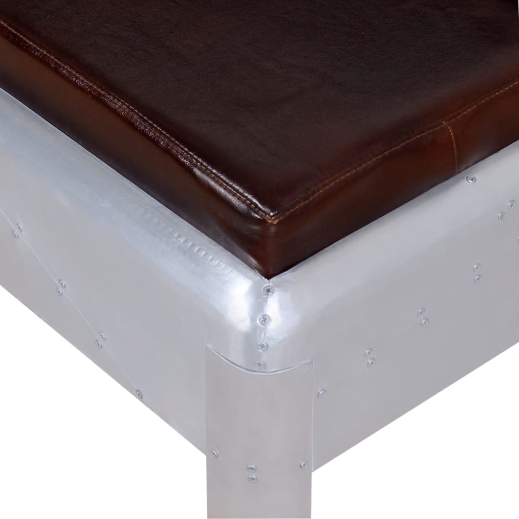 Panca Aviatore in Vera Pelle 110x32x45 cm