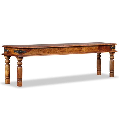 Panchina Castello in Legno Massello di Sheesham 160x35x45 cm