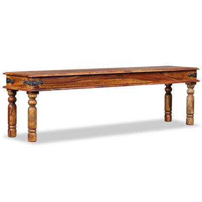 Panchina Castello in Legno Massello di Sheesham 160x35x45 cm