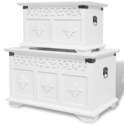 Set 2 Pezzi Cassapanche Bianche