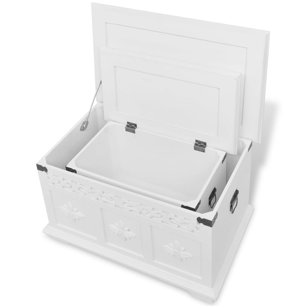 Set 2 Pezzi Cassapanche Bianche