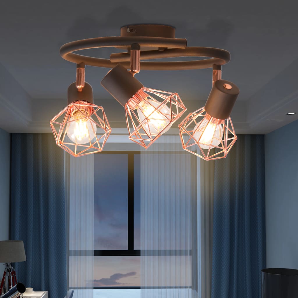 Plafoniera con 3 Lampadine a LED a Incandescenza 12 W
