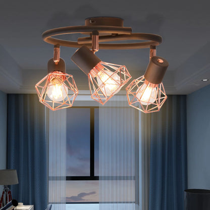 Plafoniera con 3 Lampadine a LED a Incandescenza 12 W