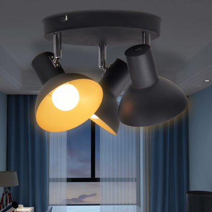 Lampadario per 3 Lampadine E27 Nero e Oro
