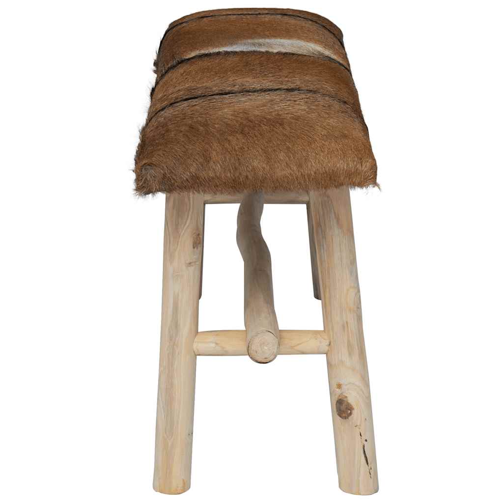 Panca in Vera Pelle e Teak
