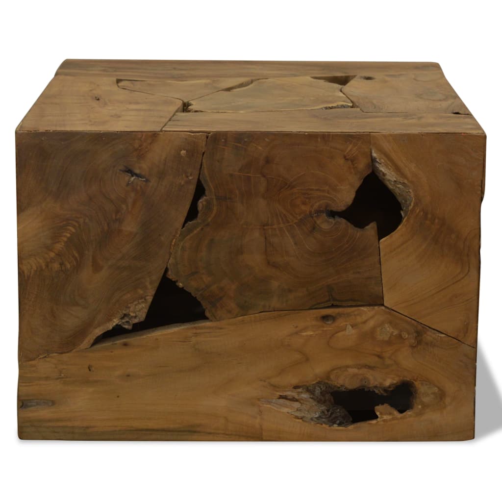 Tavolino da CaffÃ¨ in Autentico Legno di Teak 50x50x35cm Marrone