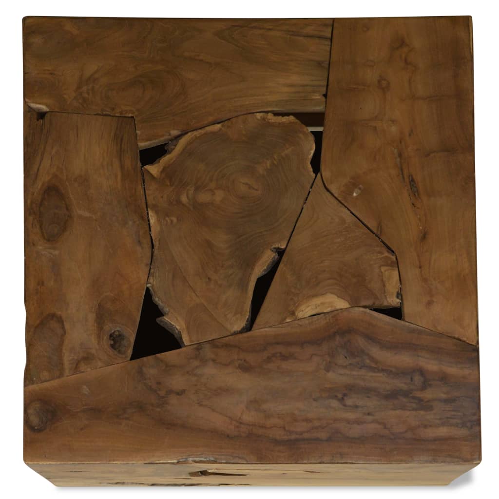 Tavolino da CaffÃ¨ in Autentico Legno di Teak 50x50x35cm Marrone