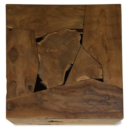 Tavolino da CaffÃ¨ in Autentico Legno di Teak 50x50x35cm Marrone