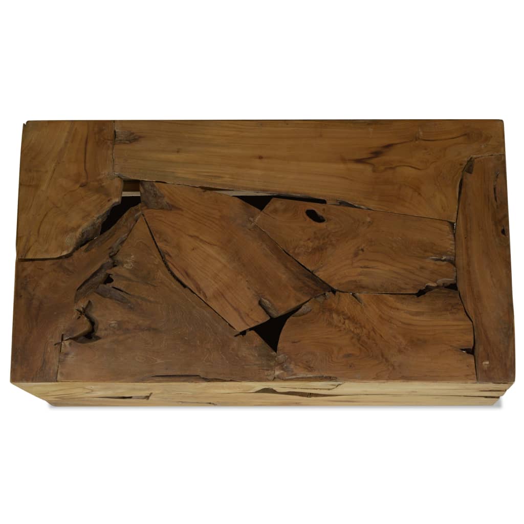 Tavolino da CaffÃ¨ in Autentico Legno di Teak 90x50x30cm Marrone