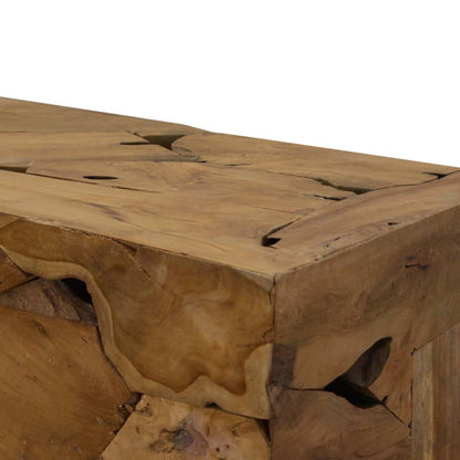 Tavolino da CaffÃ¨ in Autentico Legno di Teak 90x50x30cm Marrone