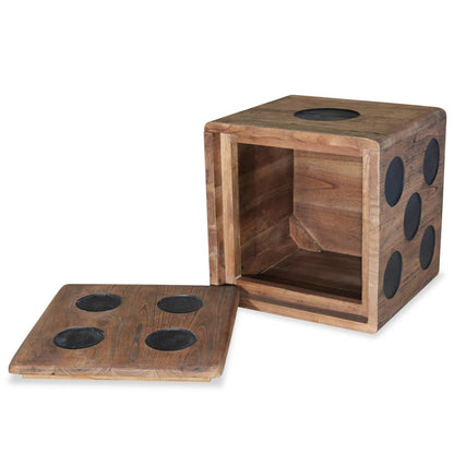 Scatola in Legno di Mindi 40x40x40 cm Design a Forma di Dado