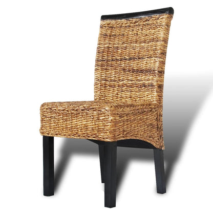 Sedie da Pranzo 6 pz in Abaca e Legno Massello di Mango