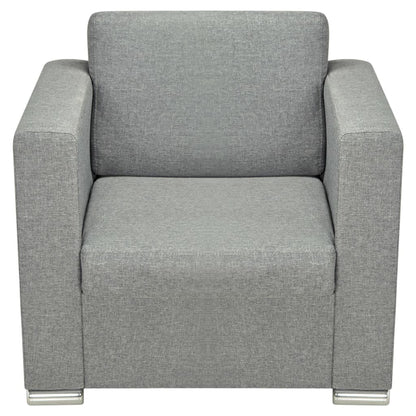 3 Pz Set di Divani in Stoffa Grigio Chiaro