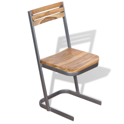Sedie da Pranzo 4 pz in Legno Massello di Teak
