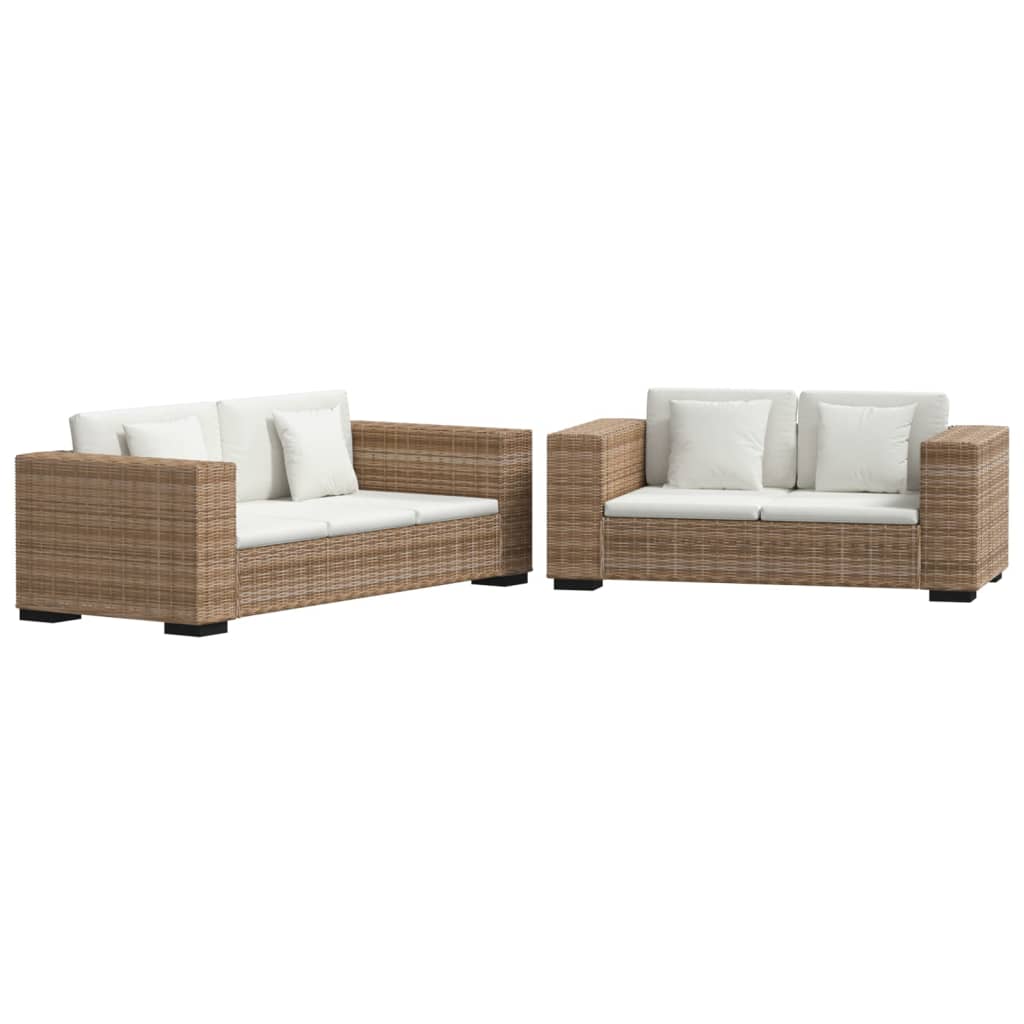 Set Divani a 2 Posti e 3 Posti in Vero Rattan